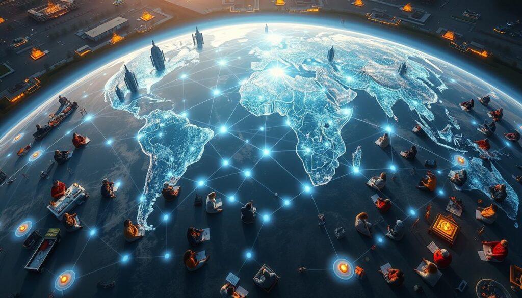 Global meditation event with visualization of collective consciousness field forming Global meditation event with visualization of collective consciousness field forming