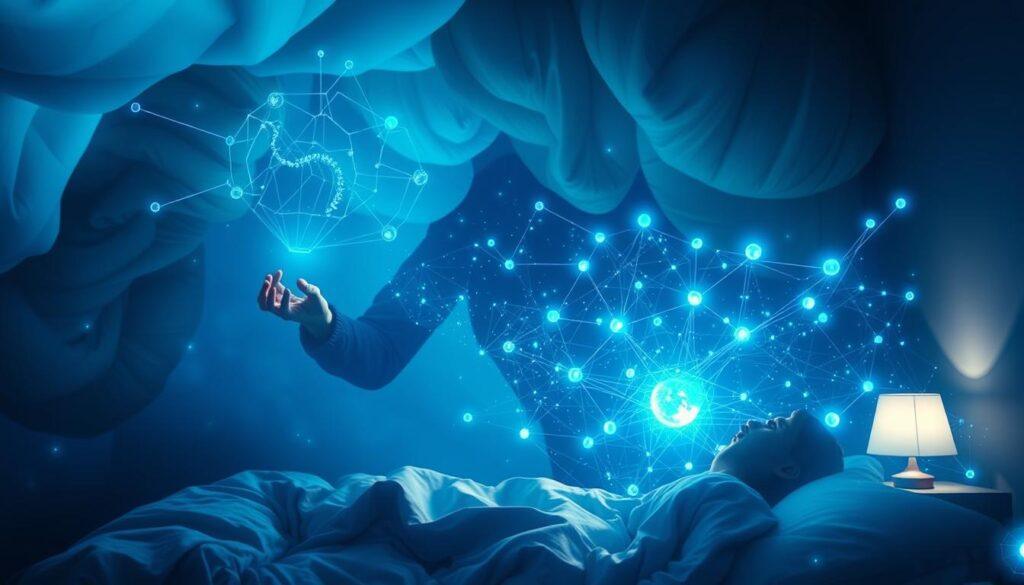 Person in lucid dream state exploring the Ethereal Internet Person in lucid dream state exploring the Ethereal Internet